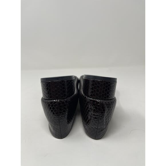 WEI MING XIN Shoes EUR 37 (US 6.5) Square Toe low block heel Faux Patent Plum - Picture 10 of 11